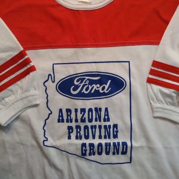 Deadstock Vintage 70s Ford Arizona Proving Grounds Ringer T-Shirt - Picture 1 of 7